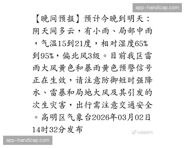 天气预报：本周末威尼斯主场赛事可能因大雨延期